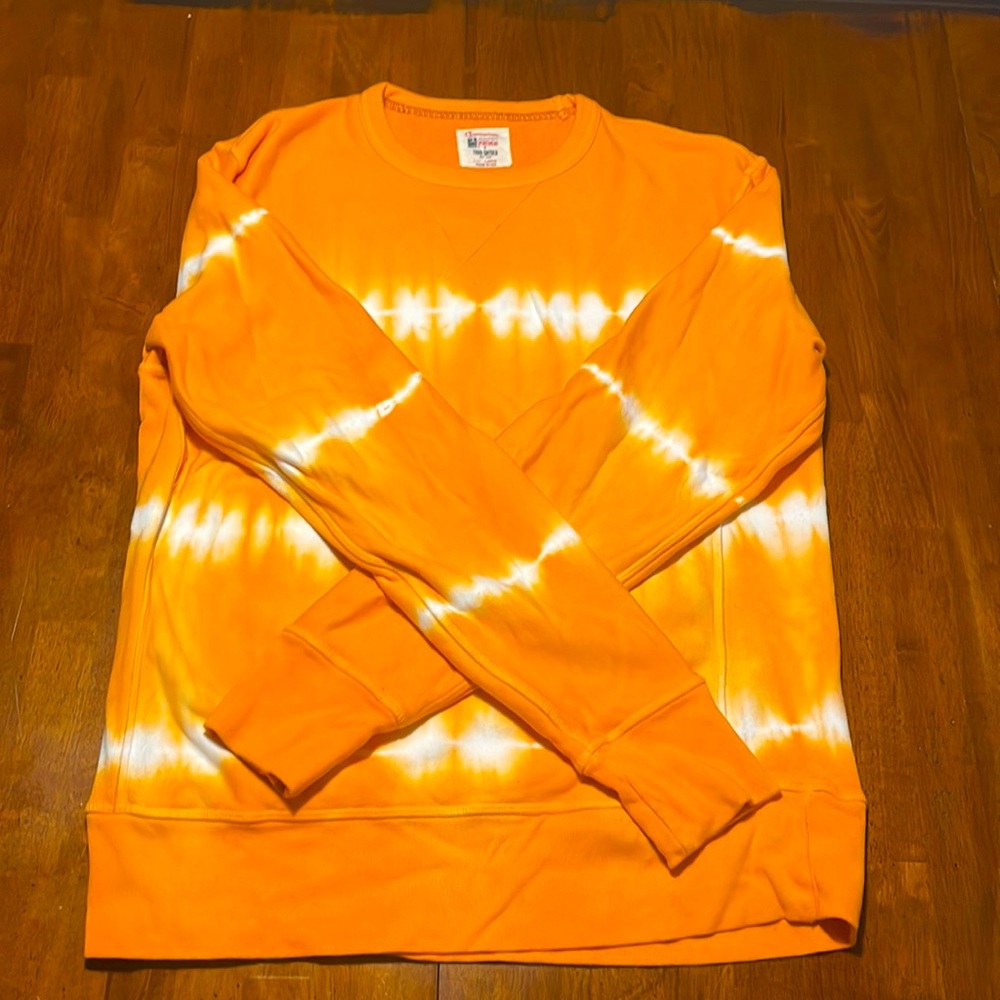 Todd Snyder x Champion Blaze Orange Tie Dye Sweatshirt